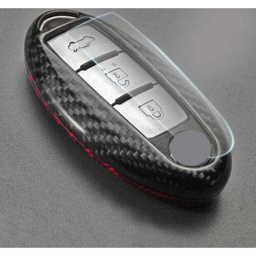 Dry Carbon Fiber Remote Key Car Key Shell Case Cover for Nissan GTR Infiniti X-TRAIL SYLPHY TEANA TIIDA Sunny Bluebird Patrulla