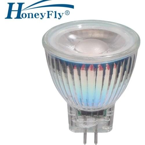 HoneyFly 5pcs LED MR11 MR16 GU5.3 Spot Lamp 3W 5W 35mm 50mm DC12V Mini COB Bulb With Glass Lamp Cup 3000K 6000K