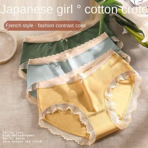 New Womens Underwear Sexy Lace Panties Fashion Comfort Girls Underpants Mid Waist Seamless Cotton Underpants Female Lingerie