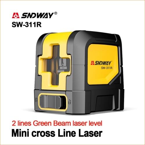 SNDWAY Laser Levels Green Laser Level Self Leveling Vertical Horizontal Lasers Cross Measure Tool SW-311G 2 lines Lasers Leveler
