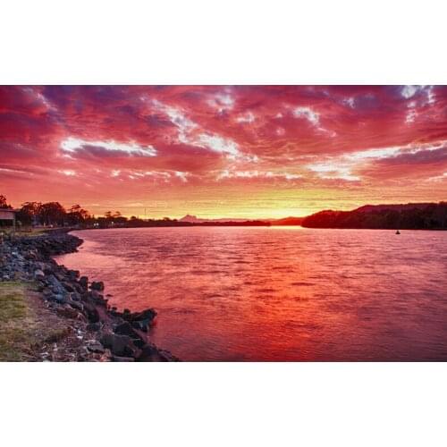 High Spray Sunset Art Scenery Picture Best Quality Gulf View Printed Forest Wall Stickers
