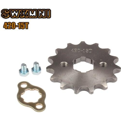 High quality 420 Chain 15T 17MM 20mm Front Engine Sprocket Cog Fit Motorcycle ATV Gokart 50cc 70cc 90cc 110c 125cc Pit Dirt Bike