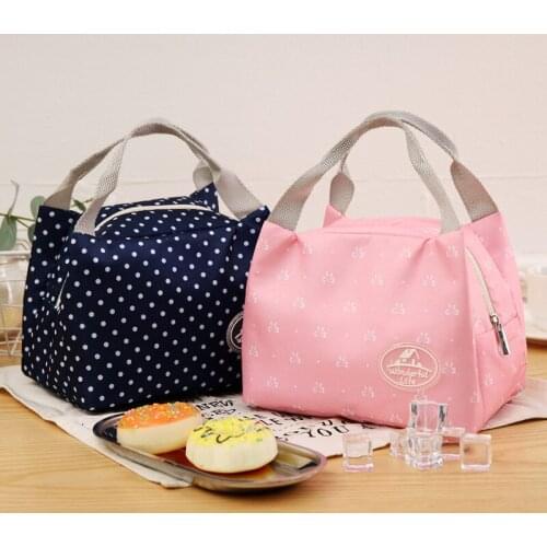 1PCs Lunch Bag Insulated Cold Stripe Picnic Carry Case Thermal Portable Lunch Container Food Storage Bags Lunch Box Bento Pouch