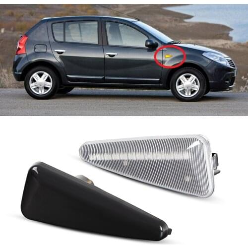 2Pcs Dynamic Amber LED Side Marker Turn Signal Sequential Blinker Light For Dacia Sandero I 2008.11-2011.12