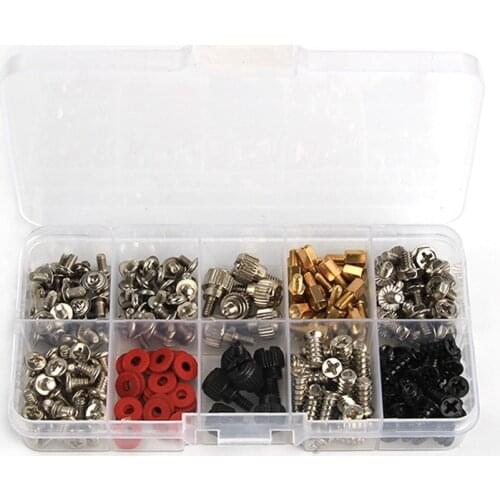 228pcs Computer PC Screw Assortment Kit DIY Computer PC Screws Set with Plastic Case for Motherboard Case Fan CD-ROM Hard Disk
