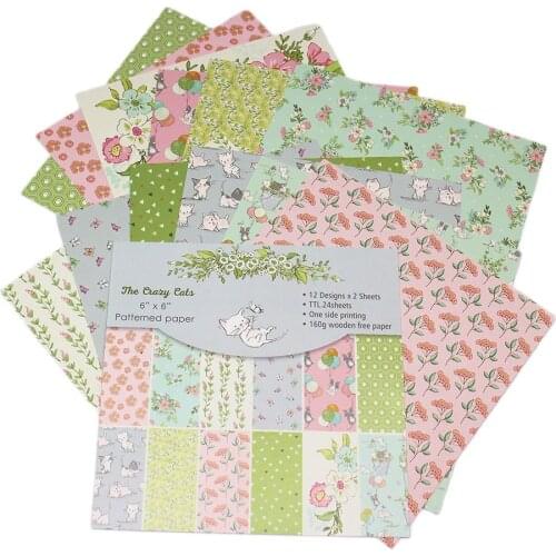 6Inch Single-side Pads Paper Green Amorous Serise Background Craft Paper For Hand Account Origami Decorative Scrapbooking