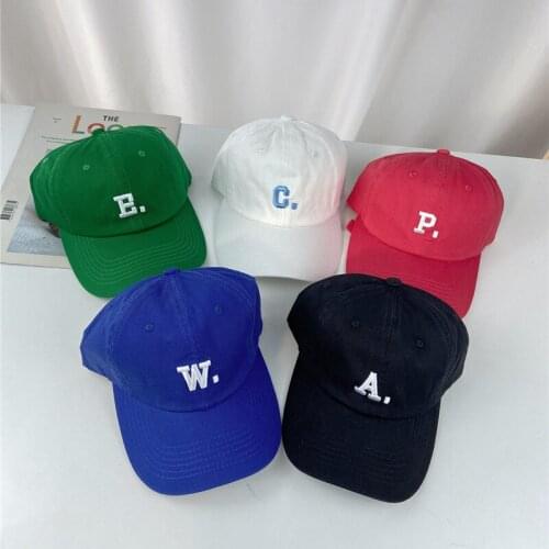 Korean Fashion Simple Letter Baseball Cap For Women Embroidery Cotton Solid Color Visor Hat Hip Hop Summer Outdoor Baseball Caps
