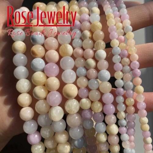 Natural Stone Colorful Chalcedony Beads Round Loose Spacer Beads 4 6 8 10 12 mm For Jewelry Making DIY Bracelet Necklace 15 Inch