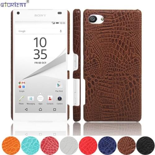 For Sony Xperia Z5 Compact Crocodile Skin Leather Bumper Case E5803 E5823 Ultra Thin Shell Z 5 Z5 Mini Hard PC Shockproof Cover