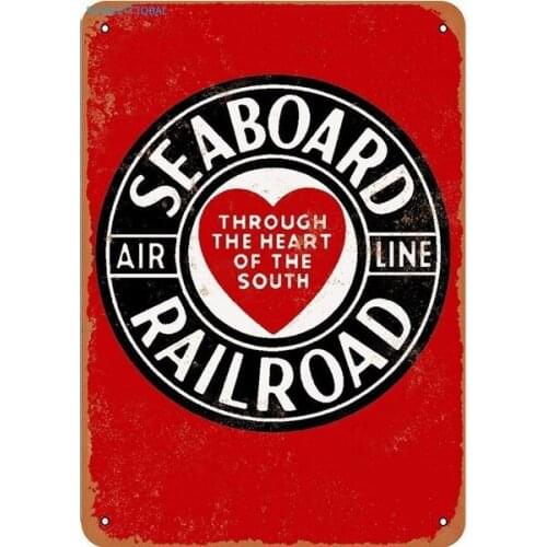 Scarlett Ikbar Wooden Railway Wall Tin Sign Decoration