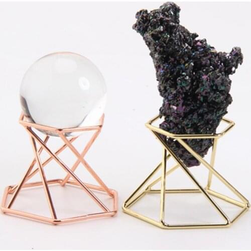 Holders & Racks Metal Display Stand Creative Mineral Stone Rack Display Holder Sphere Base for Crystal Glass Lens Ball