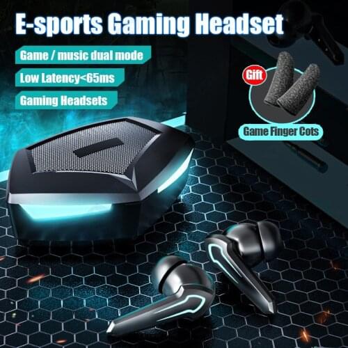 Gaming Headset 65ms Low Latency TWS Bluetooth Earphone Stereo Wireless Headphone Touch Control Noise Cancelling Earbuds With Mic