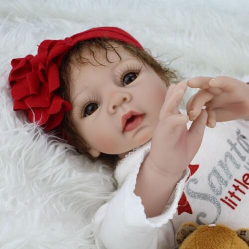 NPKDOLL 22 inches Doll Reborn For Sale Soft Silicone Reborn Babies Girls Play House Toys Bebe Doll Newborn Christmas Gift
