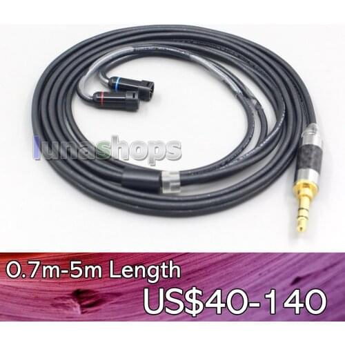 LN007096 2.5mm 4.4mm XLR 3.5mm Black 99% Pure PCOCC Earphone Cable For Sennheiser IE8 IE8i IE80 IE80s Metal Pin