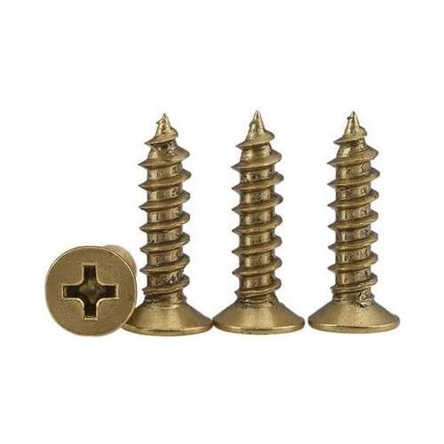 [M3M4M5] brass self-tapping screws all copper antique wood screws furniture pure copper screw countersunk head screws