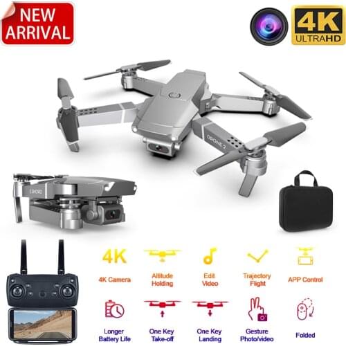 New Mini DroneE68 WIFI FPV Mini Drone With Wide Angle HD 4K 1080P Camera Hight Hold Mode RC Foldable Quadcopter Dron Gift