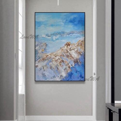 The Soft Contemporary Abstract Painting Of The Mountaintop Landscape New Arrival Wall Art Home Decor Picture On Canvas No Framed