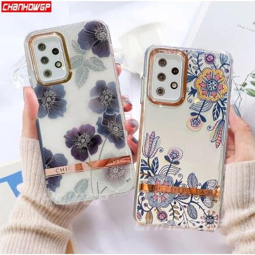 Flower Soft Silicone Clear Case For Samsung Galaxy A12 A52 A72 5G A51 A71 S20 FE S21 S30 Plus Ultra Fashion TPU Phone Back Cover