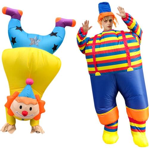 Party Time Adult Clown Inflatable Costume for Halloween Cosplay Costumes Clowns Funny Suits Carnival Role Play Clown Costume