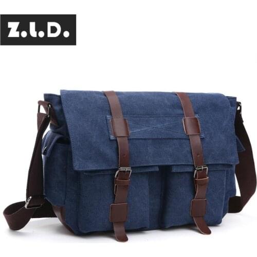 Z.L.D new fashion hip-hop street casual bag large capacity canvas bag shoulder bag high quality diagonal bag business laptop bag