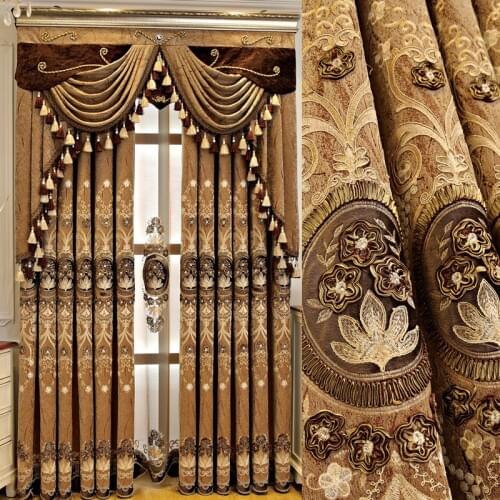 2018 New Curtains For Dining Living Bedroom Room High-class european-stylefaux suede window shade customization beautiful