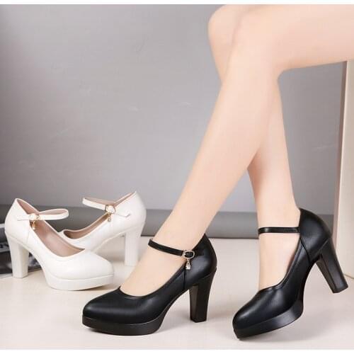 Office Shoes Women Platform Heels Elegant Pumps Black White Women Shoes High Heel Comfort Shoes for Women High Heels Platform