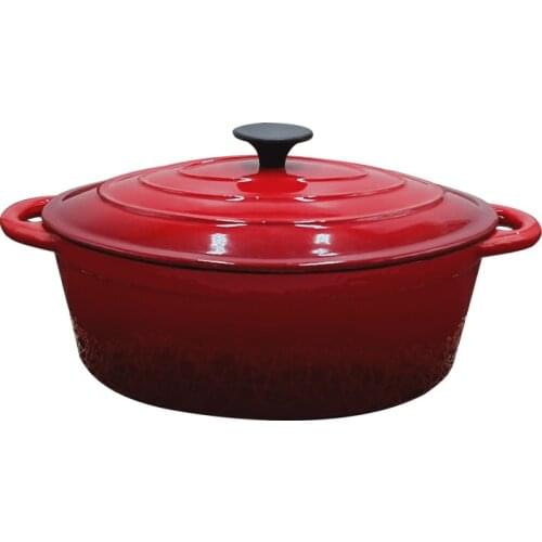 Oval enamel cast iron pot soup pot uncoated non-stick pot enamel stew pot fish stew pot pot