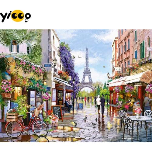 Full Square/Round drill diamond Painting 5D DIY diamond embroidery Flowering Paris Diamond mosaic Home Decor Gift BX0977
