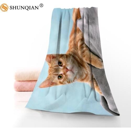 Custom 35x75cm 70x140cm Towels Facecloth Bath Towel cat Microfiber Washcloth Quick drying Sports Towel