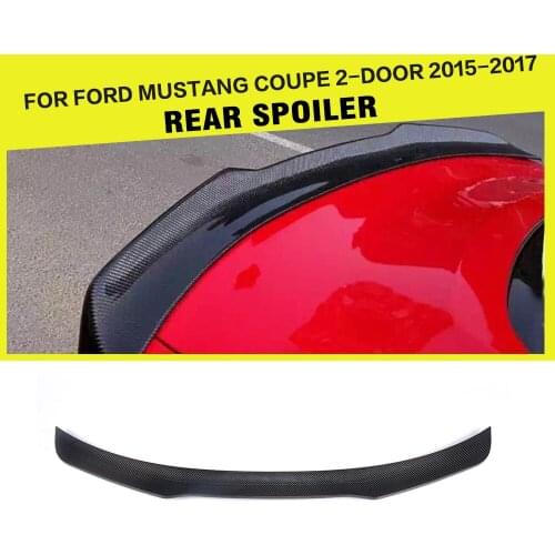 Car-Styling Carbon Fiber Racing Rear Trunk Spoiler Lip Wing for Ford Mustang GT Coupe 2015 - 2017