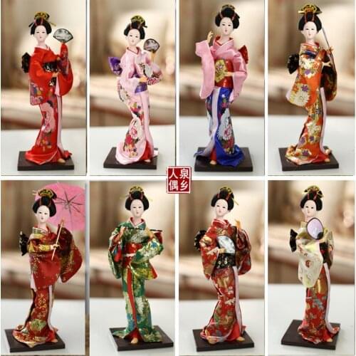 Resin Statuette Japanese Geisha Dolls Home Decorations In Stock Kimono Doll Human Female Silk Man Model Birthday Gift For Girl