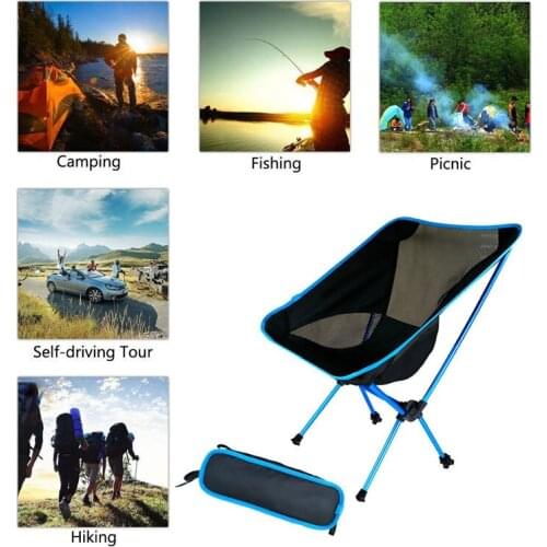 Travel Ultralight Folding Chair Superhard High Load Outdoor Camping Chair Portable Beach Hiking Picnic Seat Fishing Tools Chair