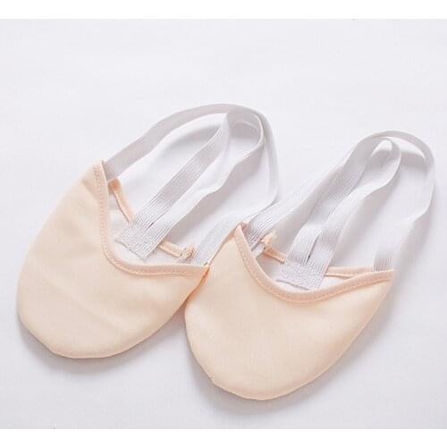 USHINE Leather Cloth Half Non-slip Sole Stretch Exercise Rhythmic Gymnastics Pointe Belly Ballet Dance Shoes For Woman