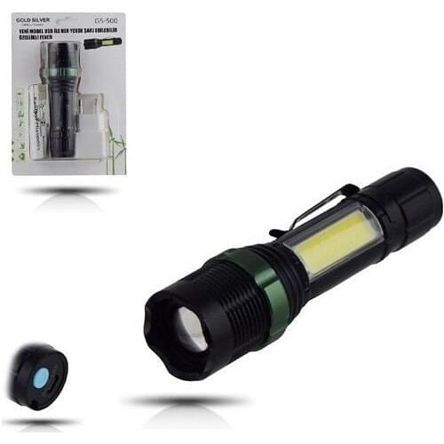 Gold Silver Gs-500 Usb rechargeable T6 With Led Flashlight