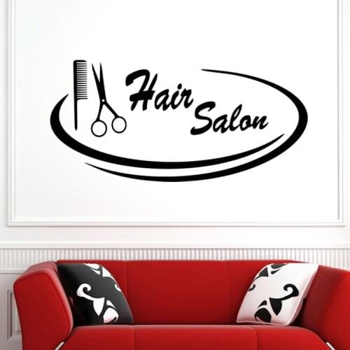Scissor Hair Salon Sticker Hairdresser Decal Barber Shop Posters Vinyl Wall Decals 25 Color Choose Hair Salon Sticker