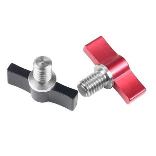 Aluminum Alloy SLR Camera Clamp T-wrench Screw Adjustable hand screw with wrench, tool free locking 3/8"double wing screw