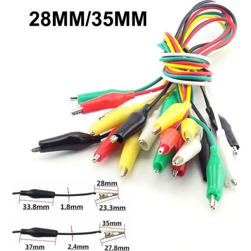28mm 35mm Alligator Clip Electric DIY Small Battery Power Cord Electric Clamp Crocodile Clips Double Head Test Clamp