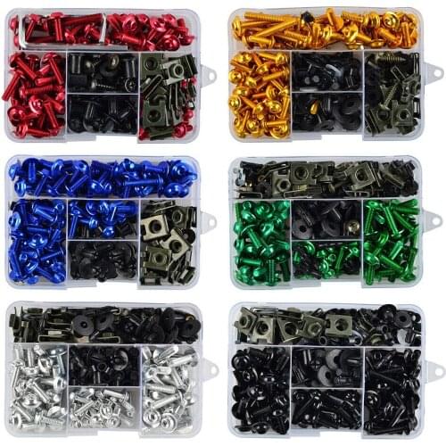 194pcs Aluminum Complete Motorcycle Fairing Bolts Screws Bodywork Kit Fasterners Kit Set