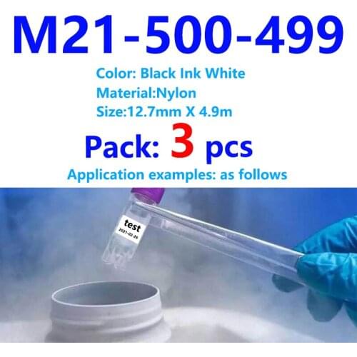 3pack BMP21-plus M21-500-595 Label Tape M21 500 595 Nylon label ribbon label maker Typewriter for BMP21 plus ID PAL BMP21-LAB