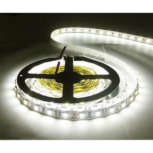 16.4FT 5050SMD LED Strip 4500K 5M 300LEDS Flexible Light NON-Waterproof 60LED/M 12V Nature White f/Home Boat Car Lorry+RF Dimmer