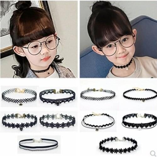 Childrens Atmosphere Necklace Collar Clavicle Necklace For Childrens Ornament Chain Lace Elastic Knit Collar For Ladies Short