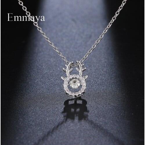 Emmaya New Fashion Cute Deer Shape Cubic Zircon Necklace For Women Lovely Jewelry Fashion Banquet Ingenious Ornament
