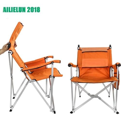 Lightweight High Back Folding Camp Chair with Storage Portable Outdoor Furniture Reclining lounger Tourist Picnic Hiking Fishing