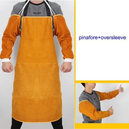 Leather Welding sleeve Anti-scalding High temperature resistance Welder welding protective pinafore Fireproof star insulation