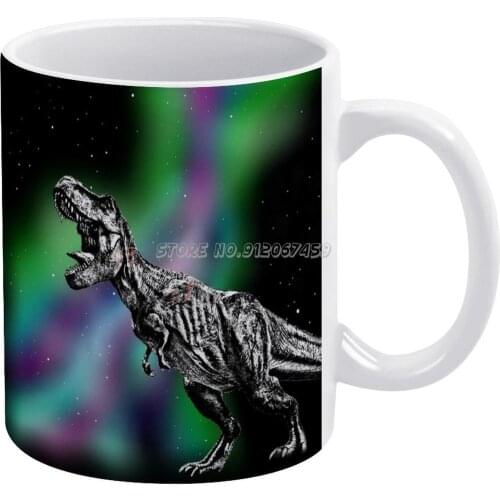 " Rexy Among The Stars' Full Coffee Mugs Ceramic Personalized Mugs 11 Oz White Mug Tea Milk Cup Drinkware Travel Mug Blue World