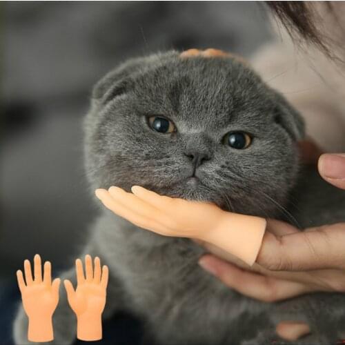 Hot Petting Cat Artifact Creative Finger toys Funny Kitten toys Soft PVC Gloves Left and right hand model Cat Supplies Pet toys