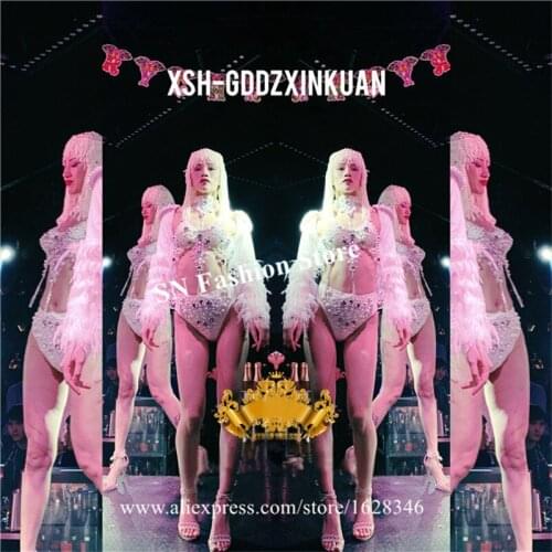 M39 Party sexy stage show dress bikini head piece singer performance wears outfits ds bodysuit bar show cloth dance costume club