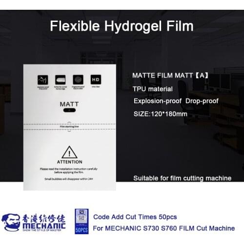 MECHANIC 50pcs MATTE Universal Curved Screen Protective Hydrogel Film Mobile Phone Screen Protection For All Film Cut Machine