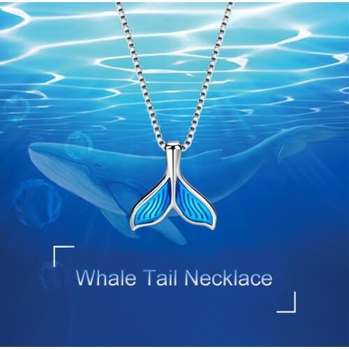 Fashion SilverPlating Mermaid Tail Lady Necklaces Women Whale Tail Pendant Chain Necklace Girls Gifts Jewelry dropshipping