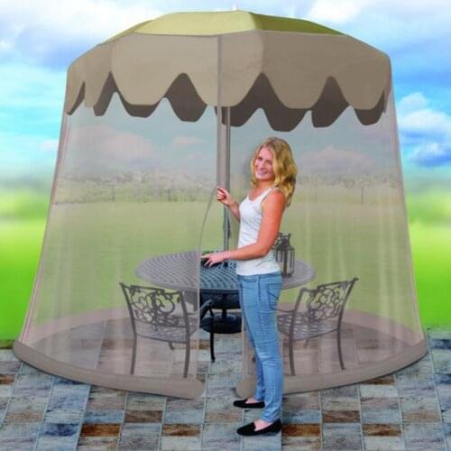 300x230CM Patio Umbrella Cover Zippered Mosquito Netting Screen Table Umbrella Canopy Garden Deck Furniture for Outdoor Bar